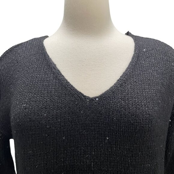Vero Moda Black Sparkle Long Sleeve Pullover Sweater S Casual Work Minimalist - Picture 9 of 9